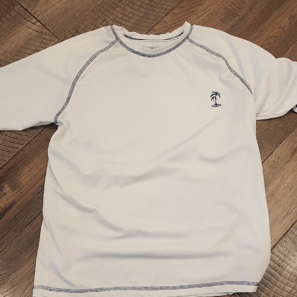 White Long Sleeve Swim Tee with Raglan Sleeves
